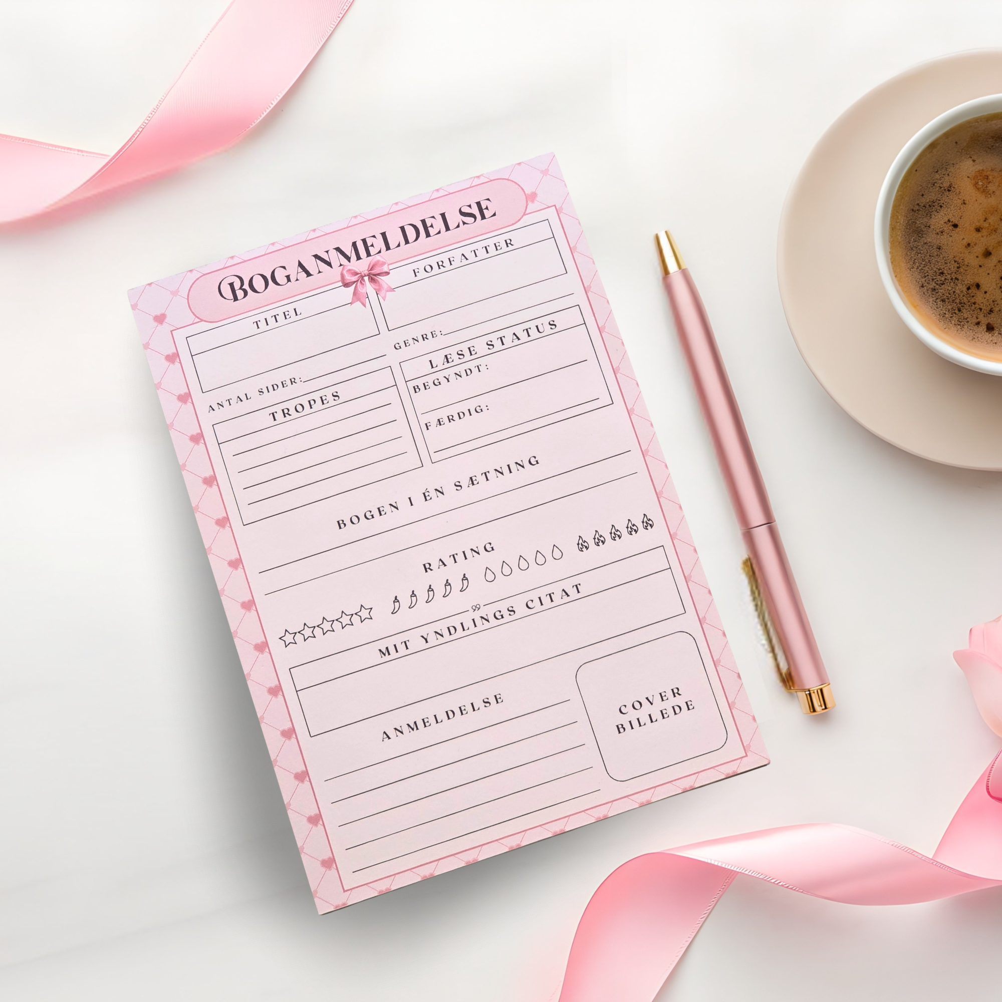 Romance Boganmeldelse Blok - A5