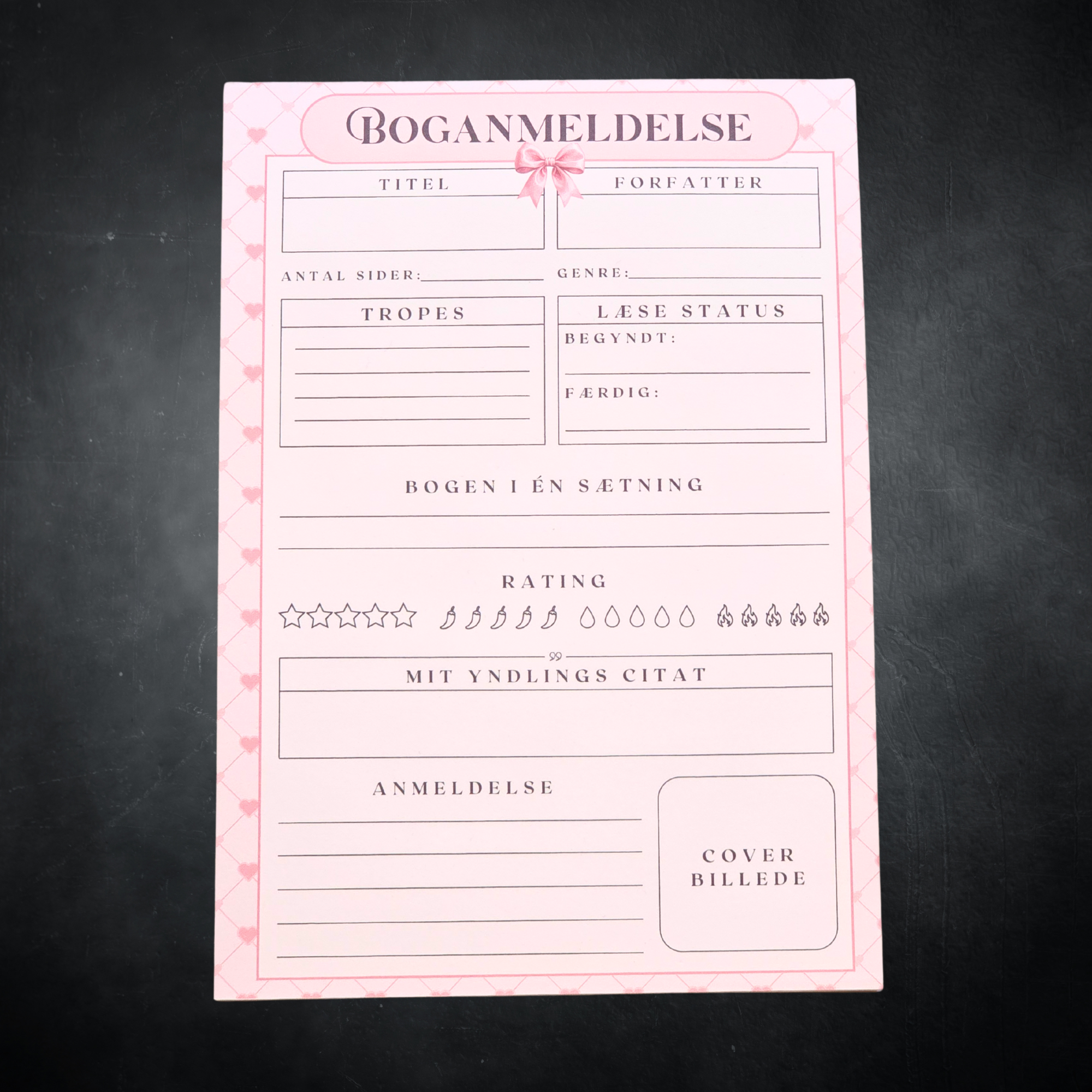 Romance Boganmeldelse Blok - A5