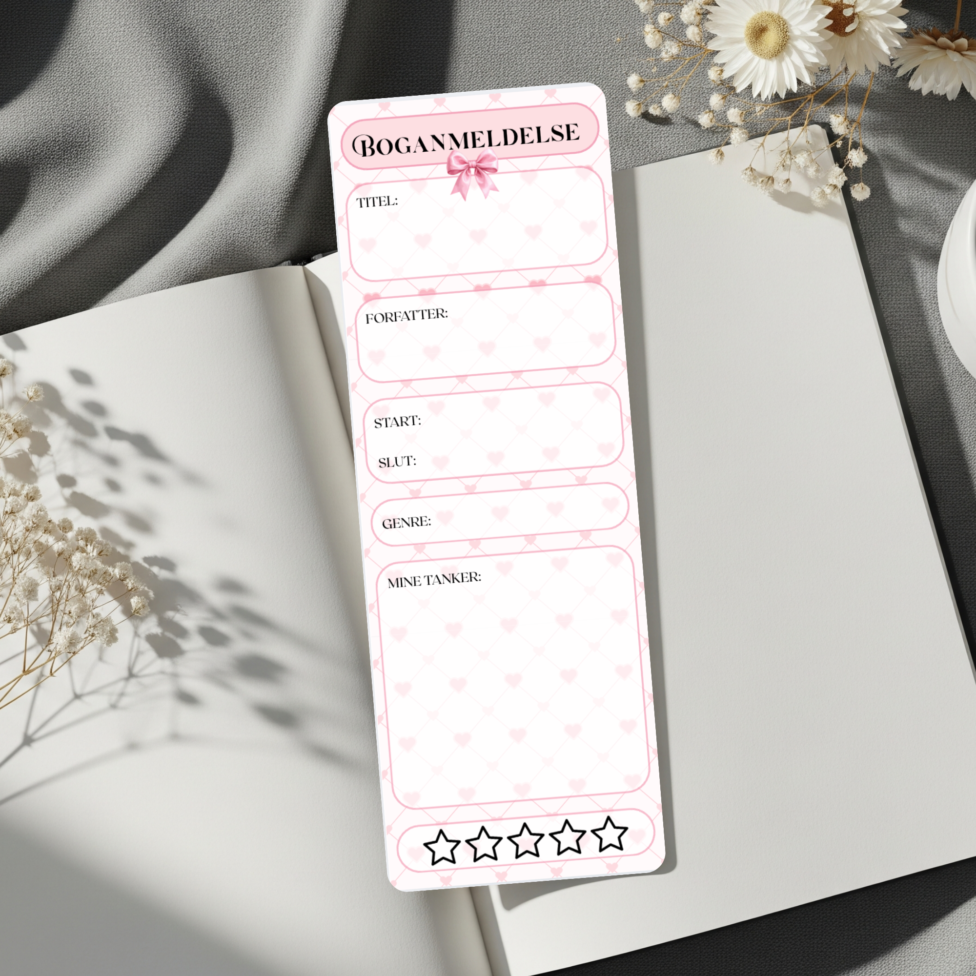 Anmeldelsesbogmærker - 7x20cm