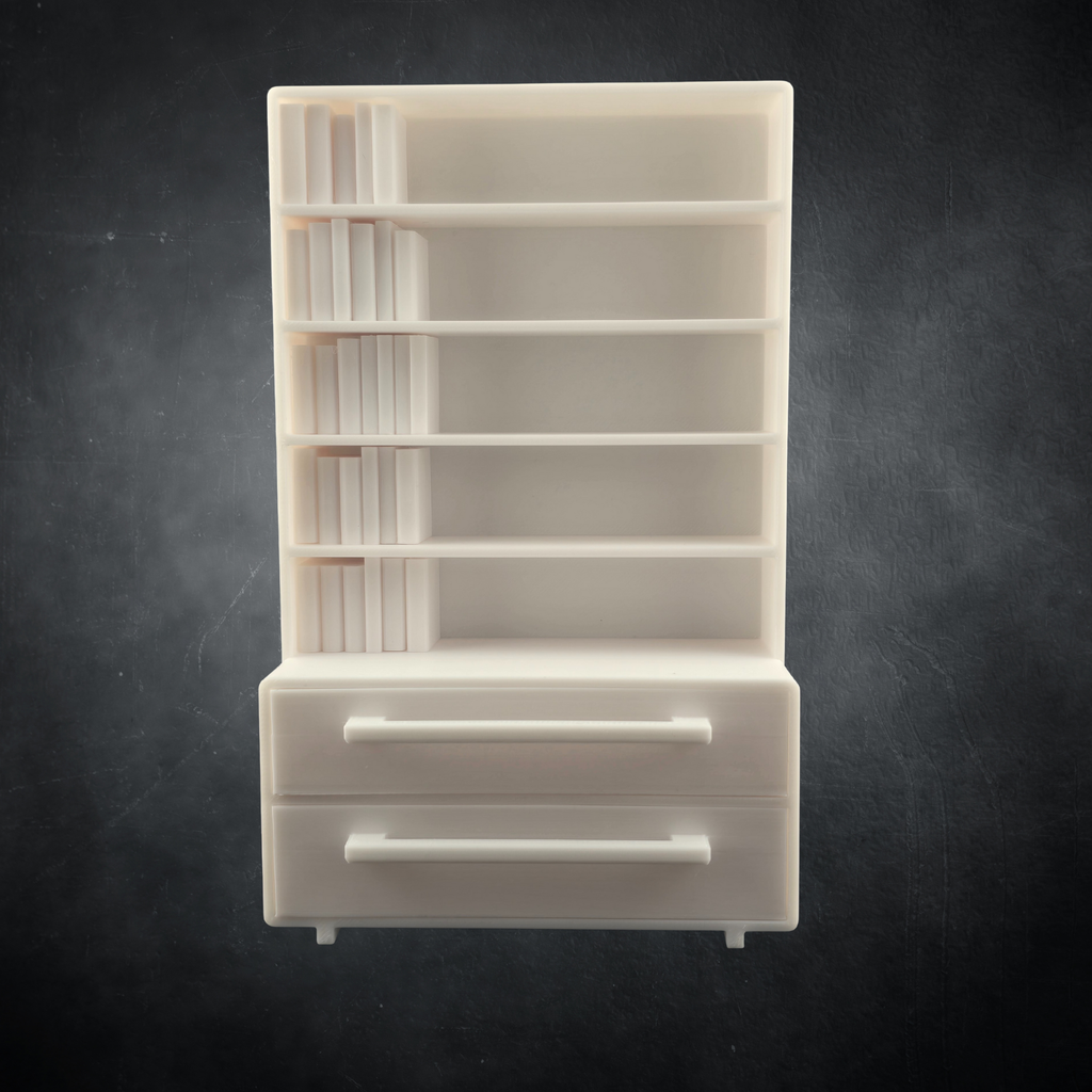 DIY Miniature TBR-Bogreol med skuffer