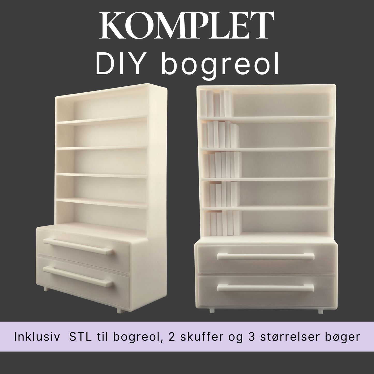 DIY Mini-bogreol – STL til 3D-print